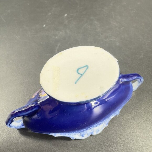 Vintage Germany Fien Porcelain Basket Dish Small Miniature Dish With Handles VTG - Picture 7 of 11